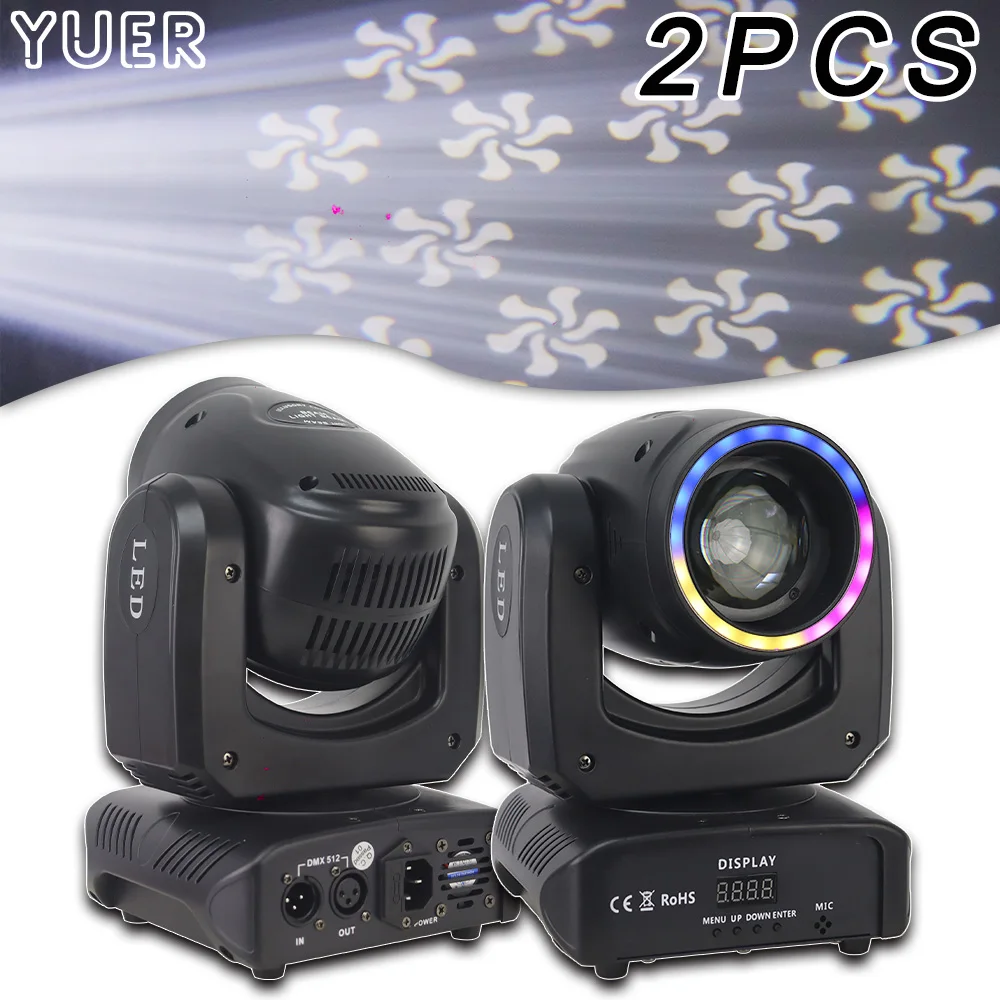 led beam spot moving head com rgb pixel ring effect party stage iluminacao para dj disco hotel background casamento pcs 120w 01