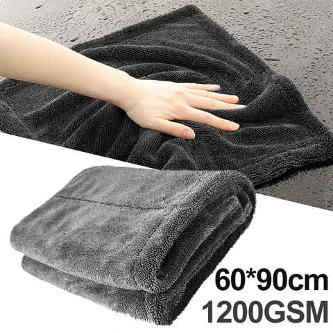Полотенце Для Мойки Автомобиля Из Микрофибры SEAMETAL 1200GSM, Высоковпитывающее, Двустороннее, Многофункциональное