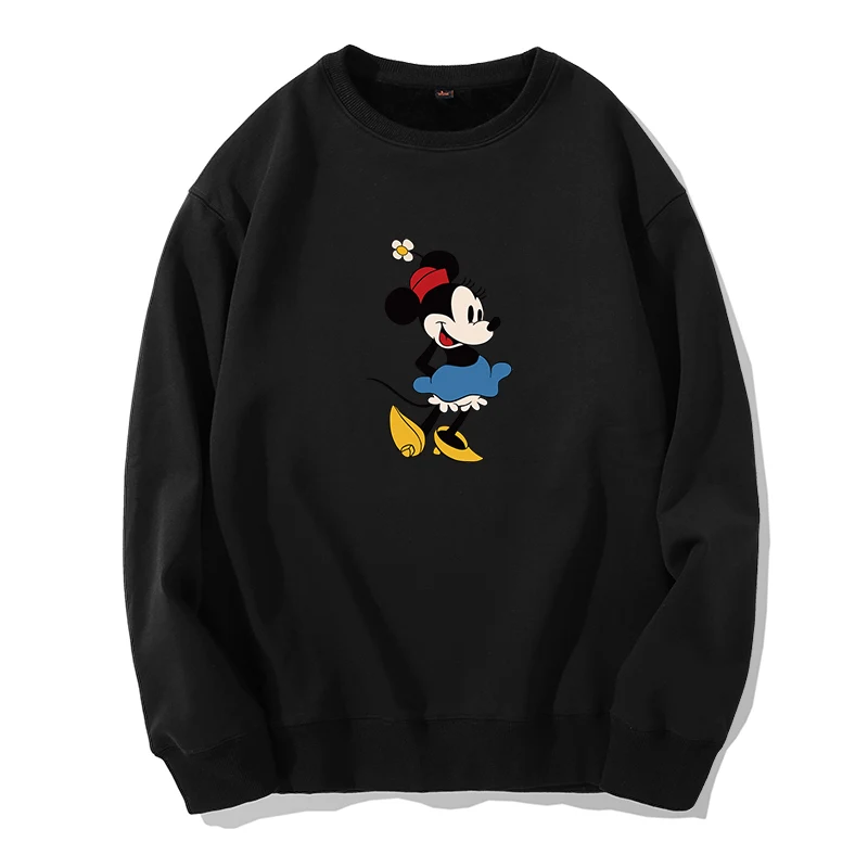 Mickey Mouse Cartoon Women\'s Round Neck Hoodie Disney Minnie Mouse Women\'s Loose Couple Hoodie