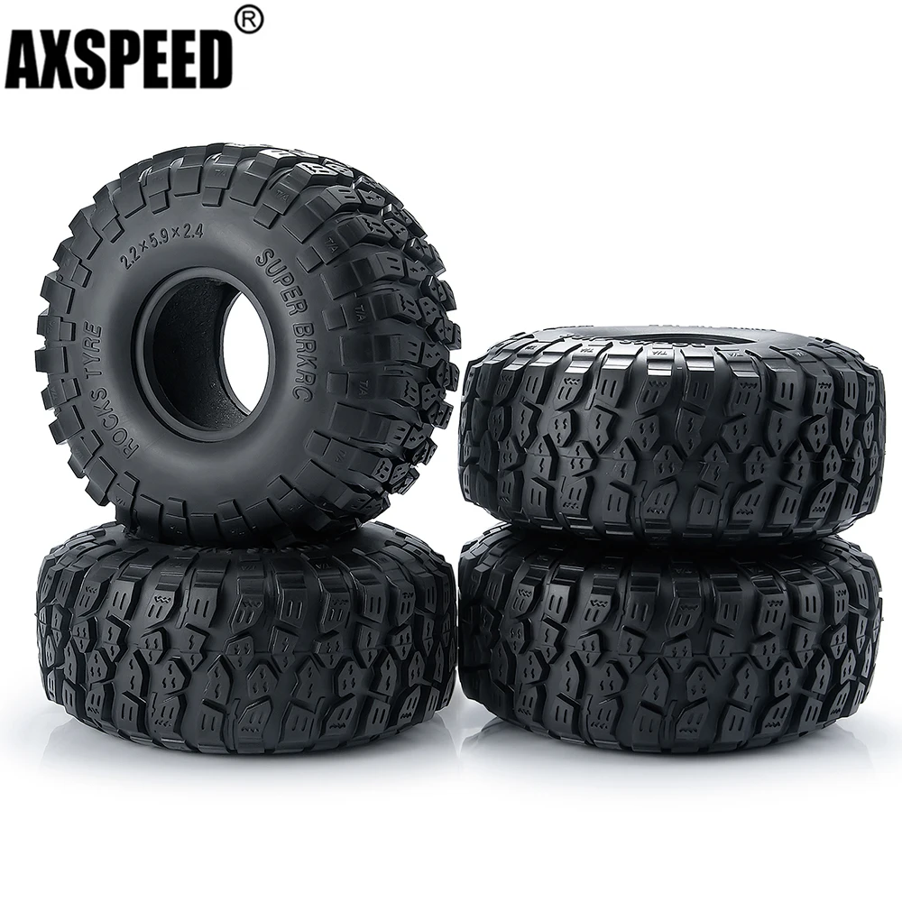 

AXSPEED 4Pcs 2.2" Rubber Tyre / Wheel Tires for Axial SCX10 90046 RR10 Wraith 90048 TRX4 D90 CC01 1/10 RC Rock Crawler Car Parts