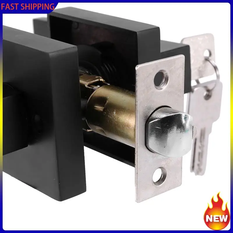 

Hot Trend-5X Дверная ручка Дверная ручка Замок Квадратный канал Маска для конфиденциальности Интерьер ванной комнаты Сферический замок с тремя стержнями - черный