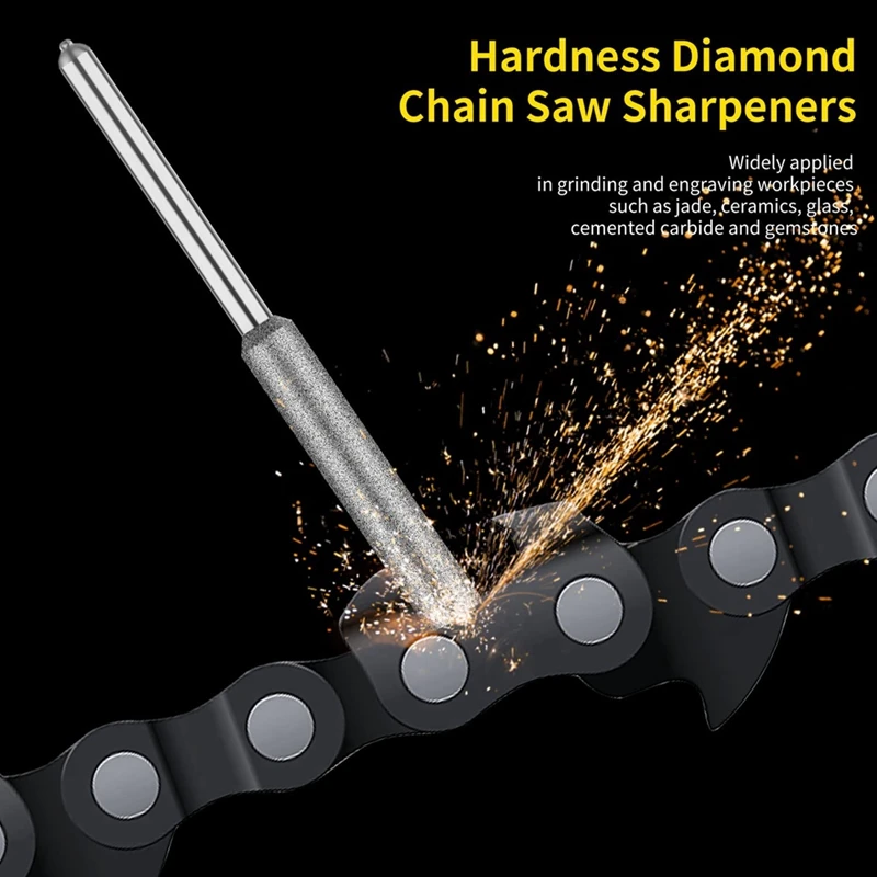 Chainsaw Sharpener Hardness Diamond-Titanium Plated Burr Stone File,Polishing Grinding Tool For Chain Saw Stone