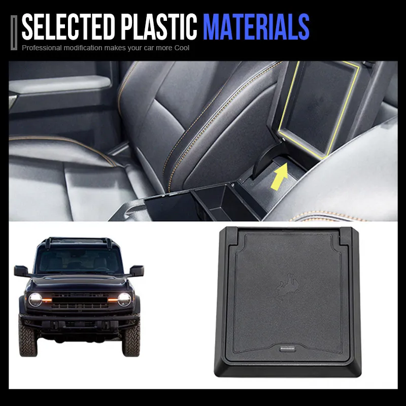 For Ford Bronco Car Armrest Hidden Storage Box Organizer Interior Modification Product Accessories 2021 2022 2023