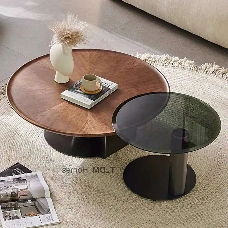 

Unique Round Coffee Table Nordic Minimalist Large Simple Side Table Elegant Comfy Aesthetic Tavolino Da Salotto Home Furniture
