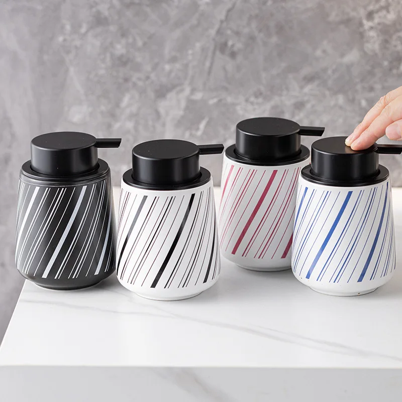 

Simple ceramic foaming mousse pressing bottle hand sanitizer body wash shampoo lotion sub-bottling bottle