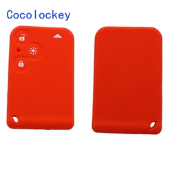 Cocolockey Key Card Cover Case Skin Set Fit for Renault Laguna Espace 3Button Remote Key Silicone Holder Protector Car Accessory