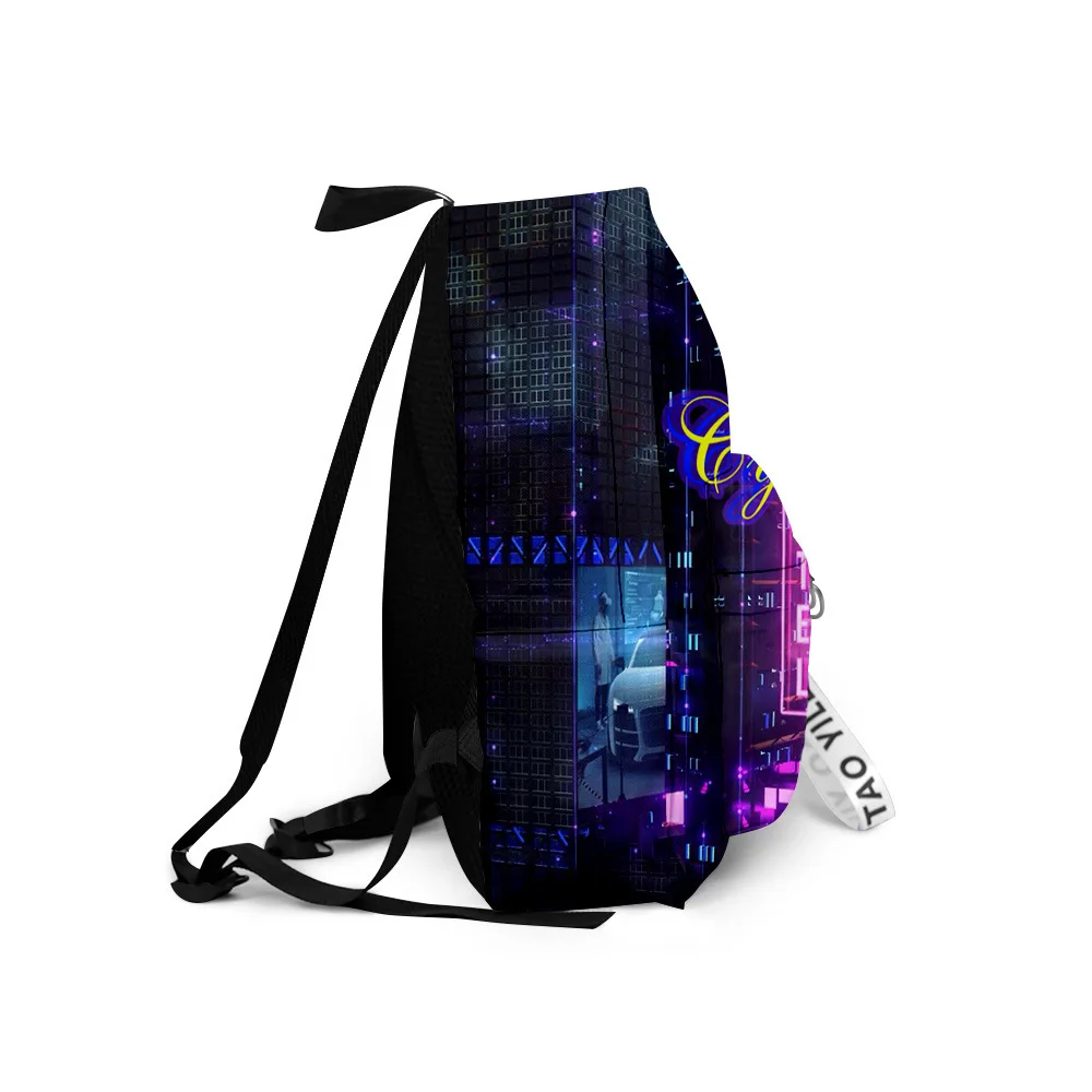 Classic Popular Cyberpunk School Bag Boys Girls Cute Small Travel Bags 3D Print Oxford Waterproof Key Chain Notebook Backpacks