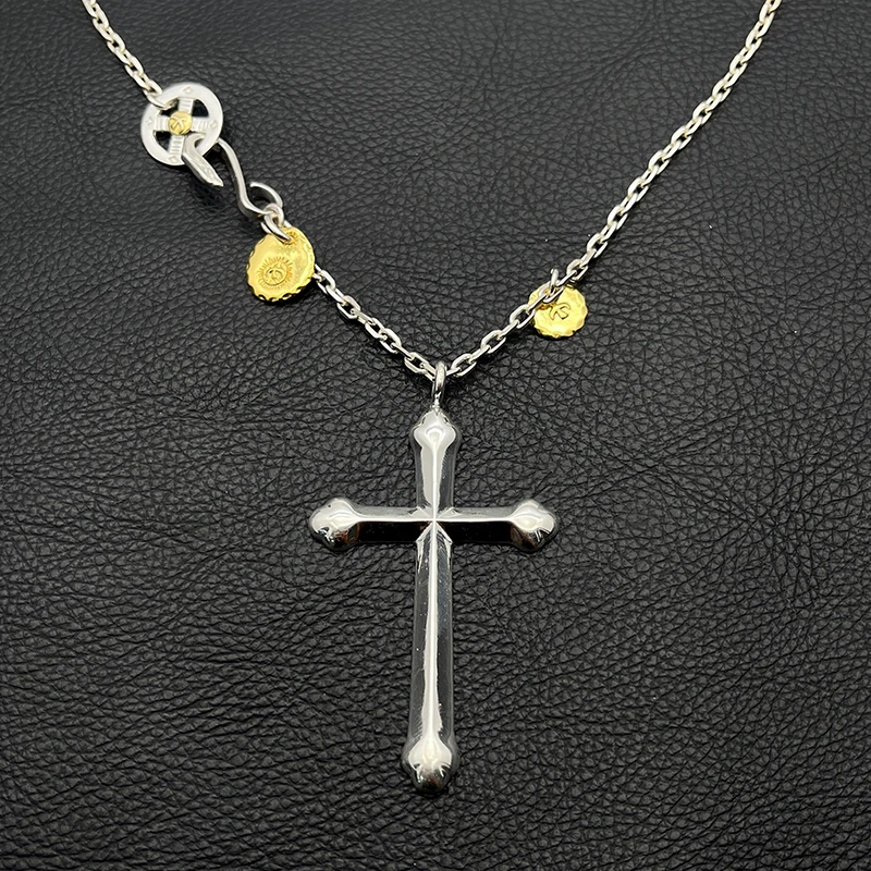 Cross Pendant Necklace Handmade Silver Plated Gold Eagle Charm Goros Tribal Boho Vintage Biker Hip Hop Punk Jewelry Gift