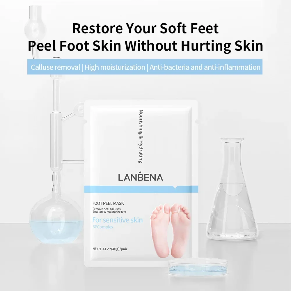 

Lanbena Foot Peel Mask Blue Beina Original Flavor Foot Mask Foot Mask 1 Pair (New Upgrade)