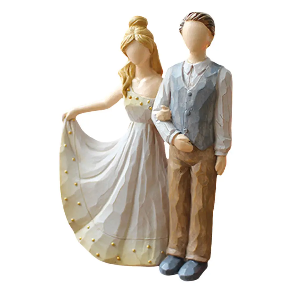 Resin Couple Statue Elegant Lover Sculpture Bedroom Living Room Decor Tabletop Decoration Housewarming Gift Resin Craft