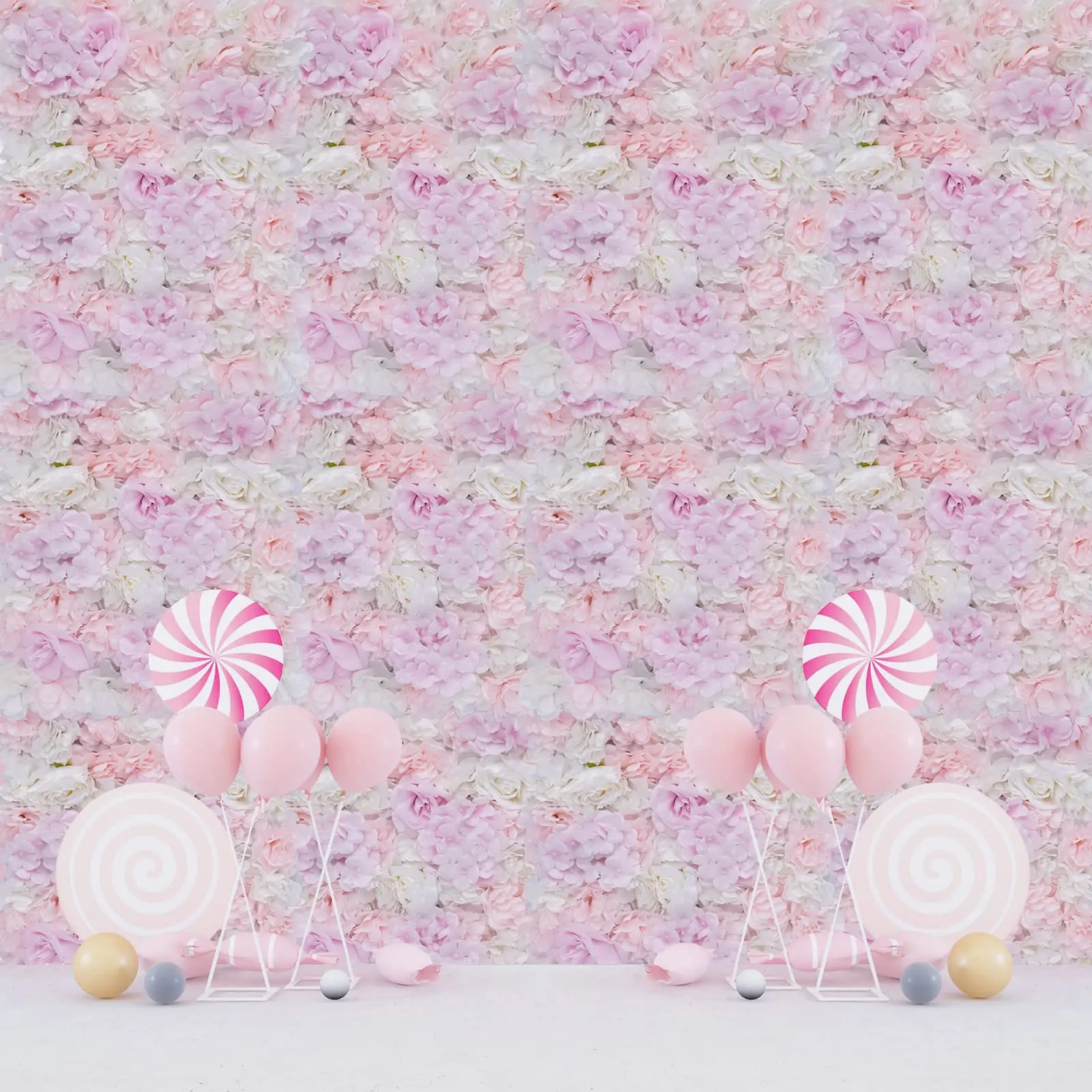 لوحات حائط على شكل زهرة اصطناعية من Loyalheartdy 12 حزمة من 16 × 24 بوصة حصيرة جدارية على شكل زهرة وردية صناعية لوحات خلفية لخلفية الأربعاء