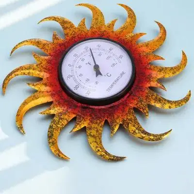 

Outdoor Thermometer Sun Shape Waterproof Durable Garden Patio Hanging Wall Temperature Gauge Creative Household