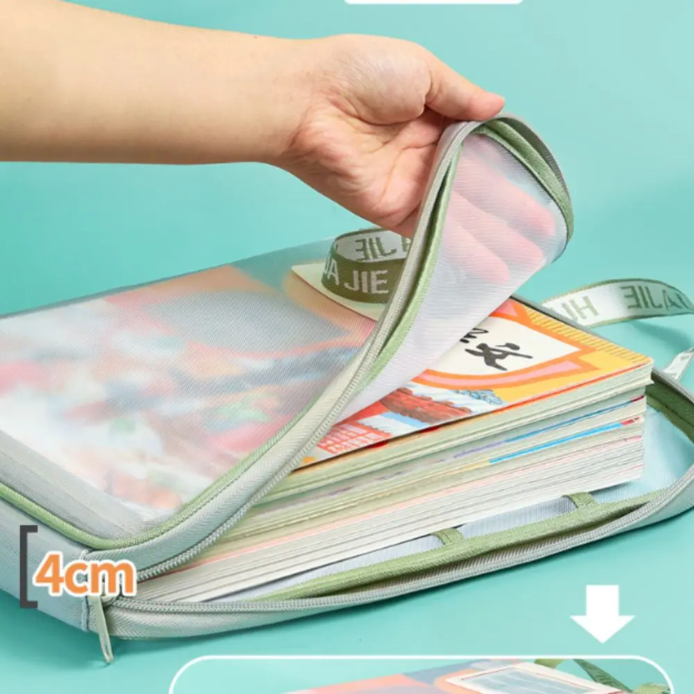 Thickened Test Paper Storage Bag Three-layer Partition Mesh File Folder Bag Large Capacity Portable Stationery Organizer Pouch