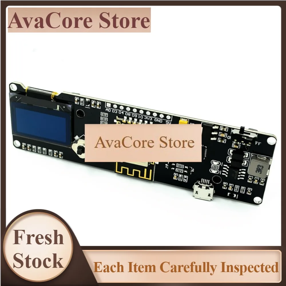 AvaCoreESP-12F ESP8266 Wifi Module ESP8266 18650 Batteries NODEMCU 0.96