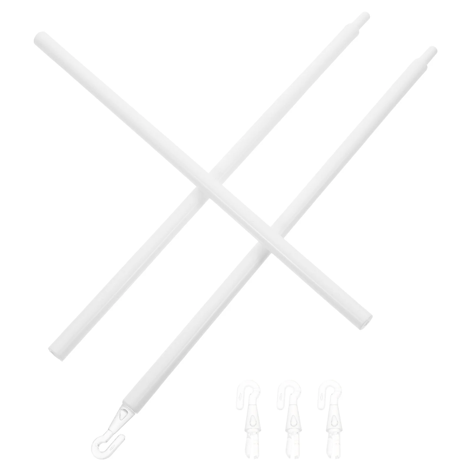 89CM Plastic Blind Rod for Window Tilt Curtain Stick Pull White Sheer Lightweight Replacement Hooks Effortless Assembly