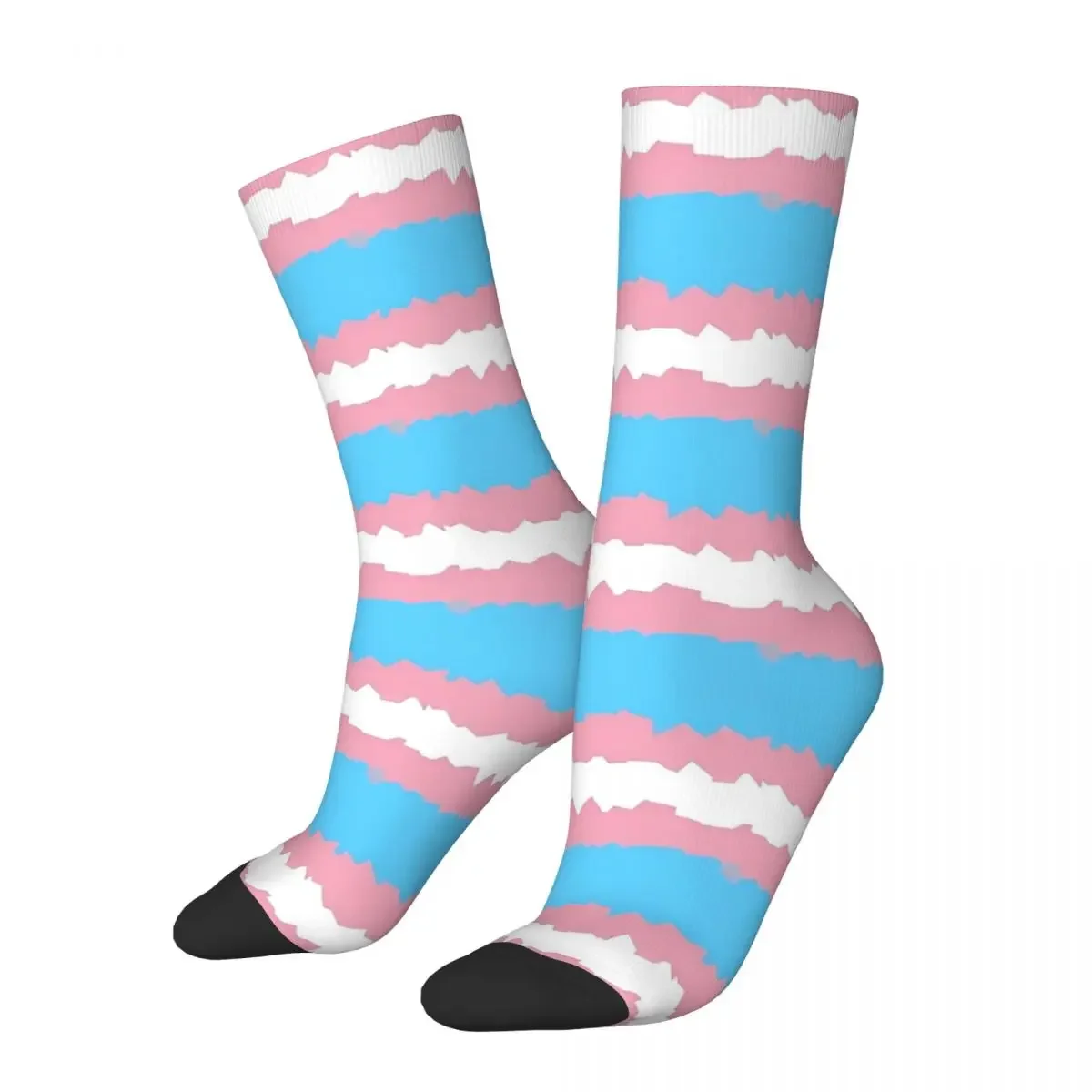 Transgender Pride Flag Lgbt Stockings Design Retro Socks Winter Non Skid Socks Men Skateboard Soft Socks