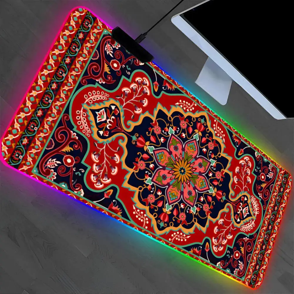 

P-Persian Mouse Pad Laptop Mat Gaming RGB Anime Mousepad Backlit Gamer Girl Cartoon Table Pads Deskpad