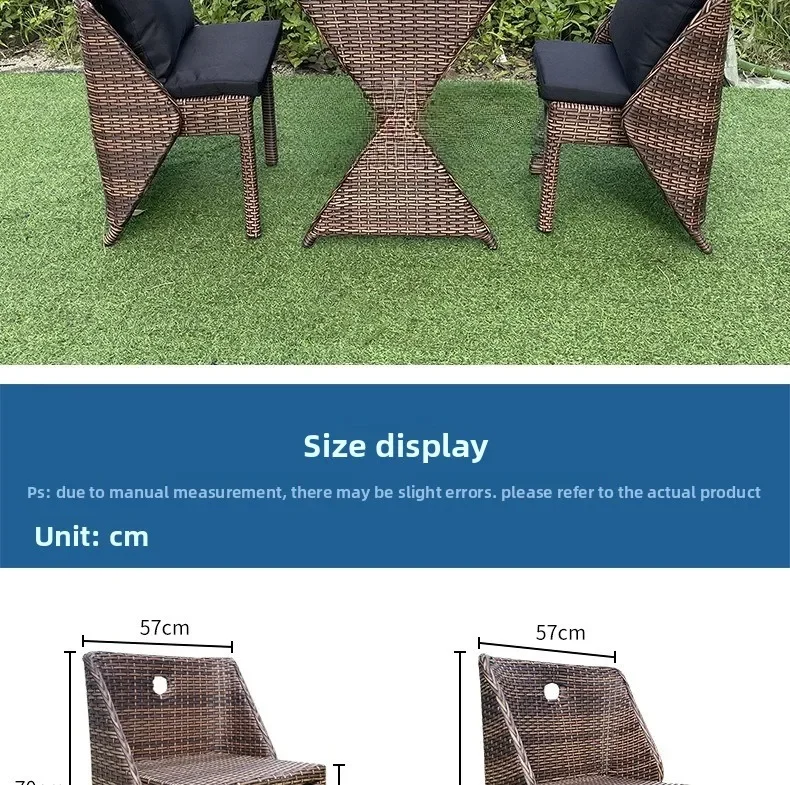 Уличная мебель, кресло из ротанга из полиэтилена, кресло для отдыха, балкон, набор из трех предметов, B & B, стол для хранения во дворе, стул, журнальный столик, комбинированный