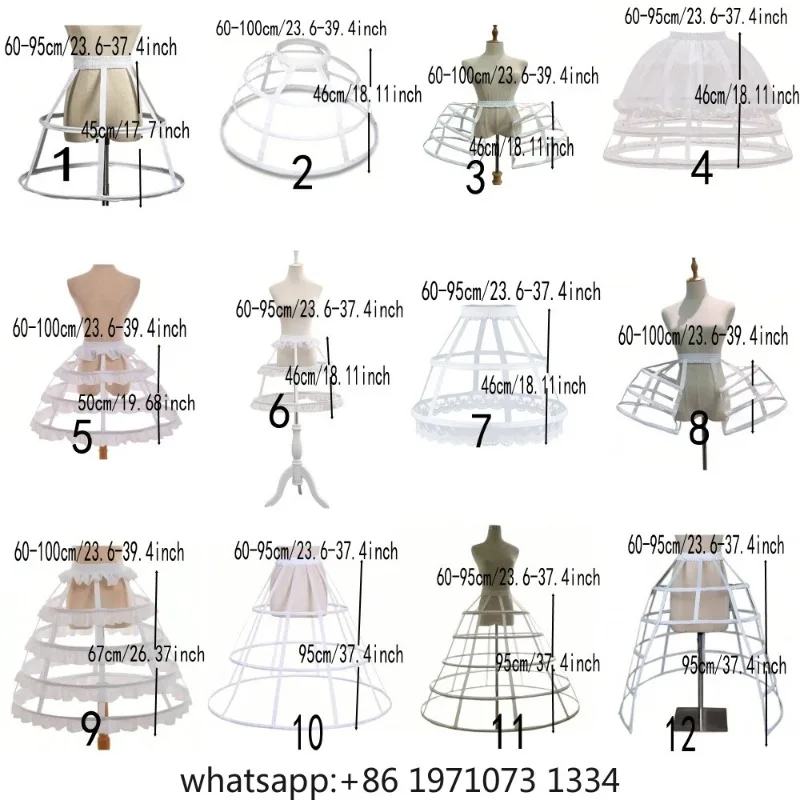 Women's White All Season Summer Crinoline Underskirt 2/3/4/5 Hoops Or Cage For Baroque Rococo Style For Wedding Party Perfor