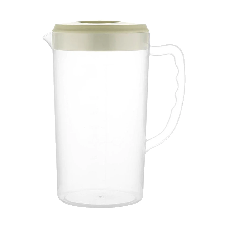 

2600 ML Cold Water Pitcher Green Plastic Drink Jug Bottle Kettle Jar Can Lid Juice Container Large Capacity Hot Cold Resistant