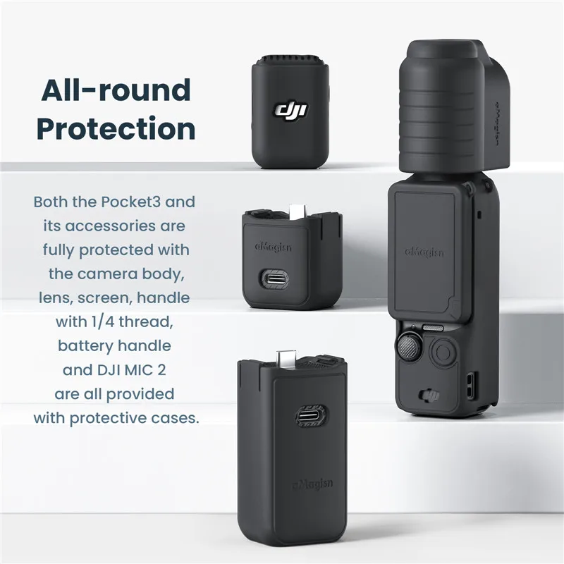 For DJI Pocket 3 Silicone Case Anti-Scratch Soft Cover Handheld Gimbal Protector Shockproof For DJI OSMO Pocket 3 Accessories