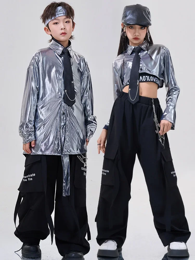 costume-per-ragazze-hip-hop-abbigliamento-da-ballo-jazz-abbigliamento-per-spettacoli-di-danza-di-strada-per-bambini-completo-di-moda-set-di-pantaloni-tascabili-con-camicia-argentata