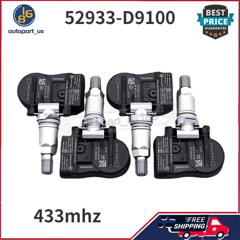 

For Genesis G80 G90 Kia Niro Optima Sorento Soul Hyundai Elantra Genesis Ioniq Kona Santa Fe 52933-D9100 Tire Pressure Sensor