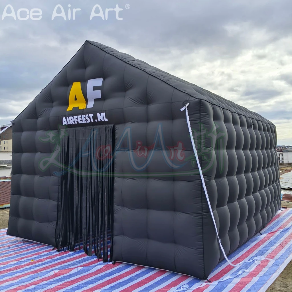 Barraca inflável do clube da festa grande preto inflável da barraca do clube para o casamento do quintal do aniversário