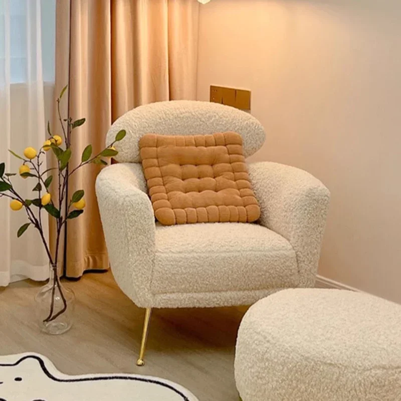 Vintage Nordic Beauty Salon Chair Make Up Hotel Chairs Recliner Sofa Design Replica One Person Mobile Living Room Lazy Furniture