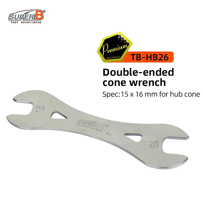 Super B Fiets Reparatie Tool Double Ended Kegelsleutel 13/14/15/16/17/18mm CRMO Staal Stevig en Duurzaam voor Hub Kegel Fietssleutel