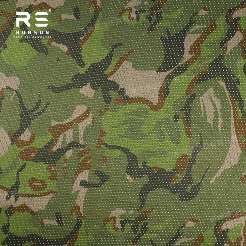 

81-Type Woodland Camouflage Lightweight 120gsm Polyester Printed Anti-Static Mesh Fabric for Bags for Girls and Tactical Use
