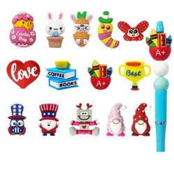 20Pcs New Focal Silicone Beads 3D Flamingo Animals Shape For Jewelry Making DIY Pen KeyChain Bracelet Necklace Accessories