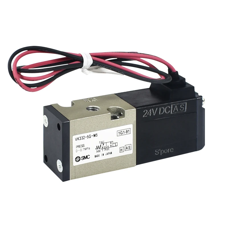 SMC Type VK332 2-position 3-way Pneumatic Solenoid Valve DC24V VK332-5G-M5 VK332V-5G-01