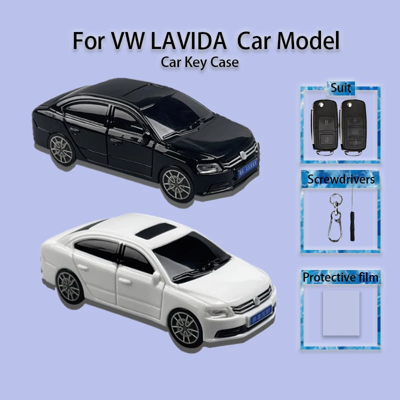 For VW LAVIDA Car Model Key Case Cover Car Model Remote Protective Case Key Fob Holder Creative Buckle Surprise Gift Accessories