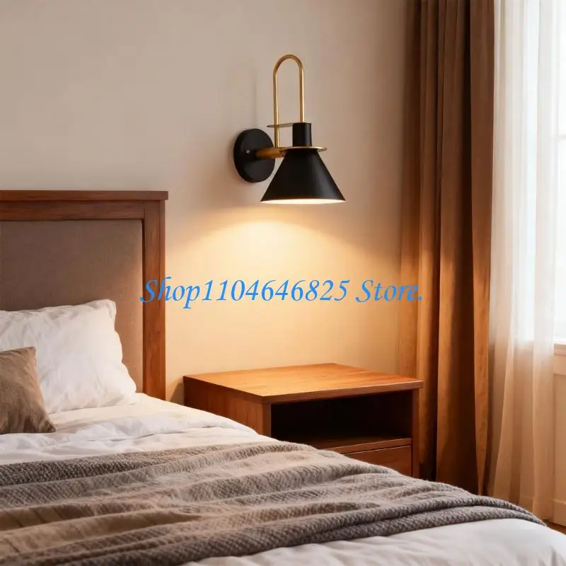 

Contemporary Wall Lamp Iron Texture Effortless Setup Bedside Reading Light Home Office Lighting Suitable for Bedroom