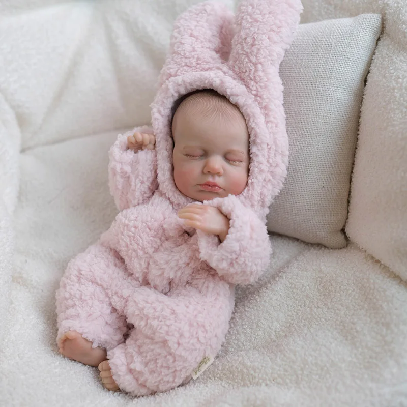 30CM Already Painted Finished Doll Reborn Baby Doll LOULOU Real Touch Mini Doll 3D Skin with Visible Veins Same as Pictures