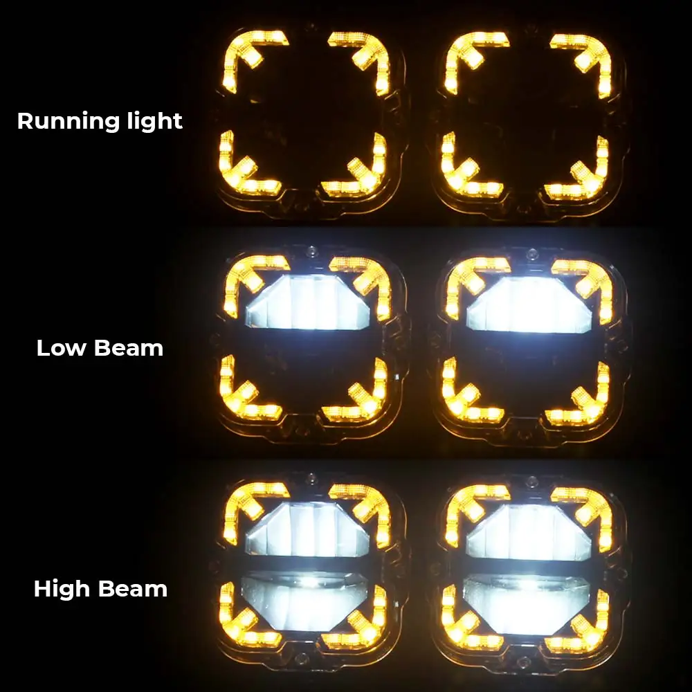 For Jeeps 4x4 Off road vehicle ATV SUV Truck Tractor Trailers LED Driving Lights Work Lights DRL Extension Wire Car Acessories