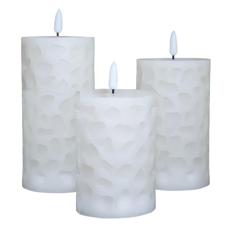 【Decorazione fai-da-te】Luce a candela mobile a LED tremolante con stoppino, elettrico senza fiamma bianco caldo con telecomando Confezione da 3 per la decorazione, matrimonio