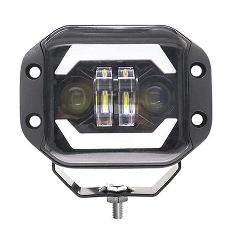 5 Inch Car LED Work Lights Angel Eyes Square Spotlights Front Bumper Mesh Fog Lights Suitable for Wranglers