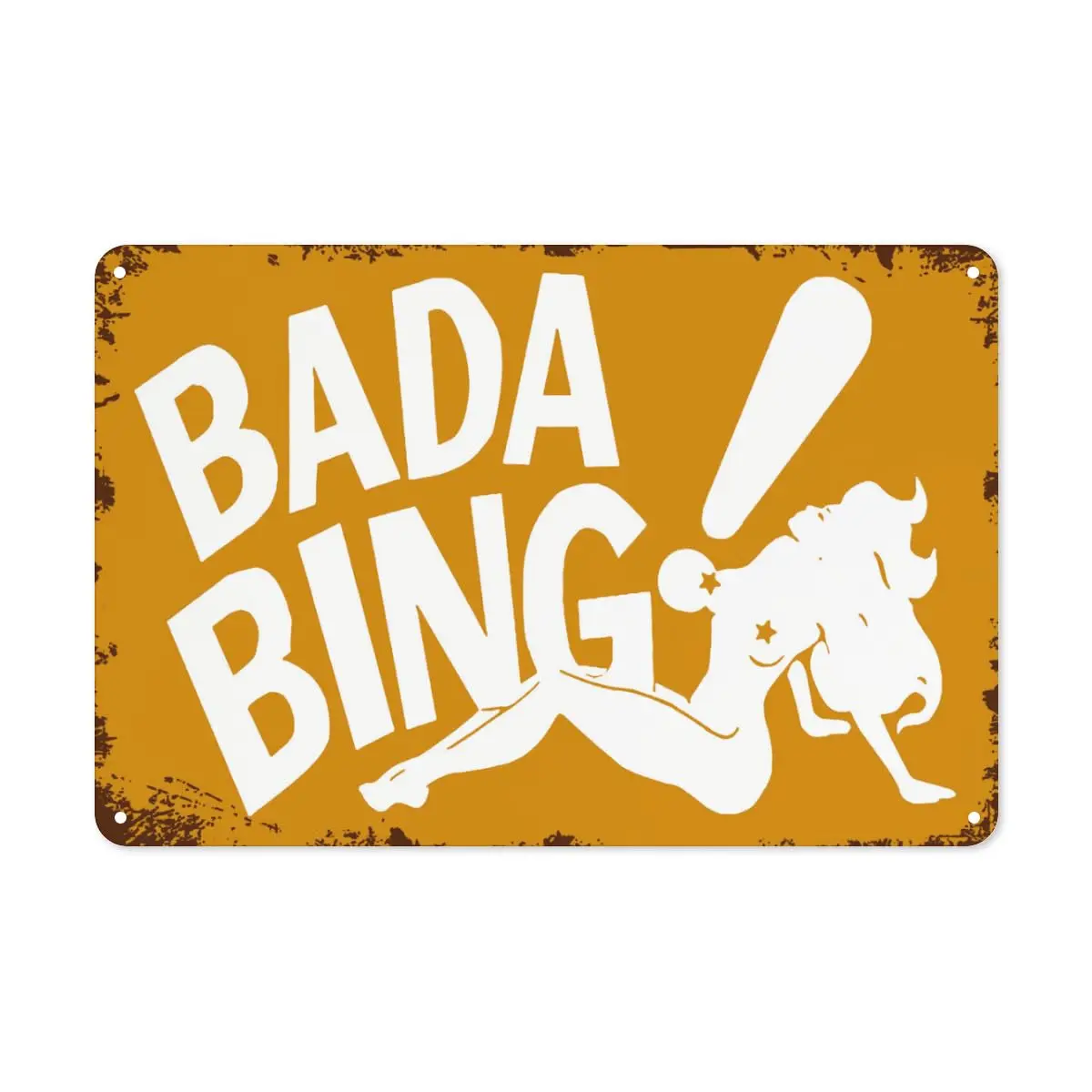 Metal Tin Signs Sopranos Bada Bing Tin Wall Sign Painting Vintage Hanging Metal Plaque Poster Retro Art Bar Store Home Decoratio