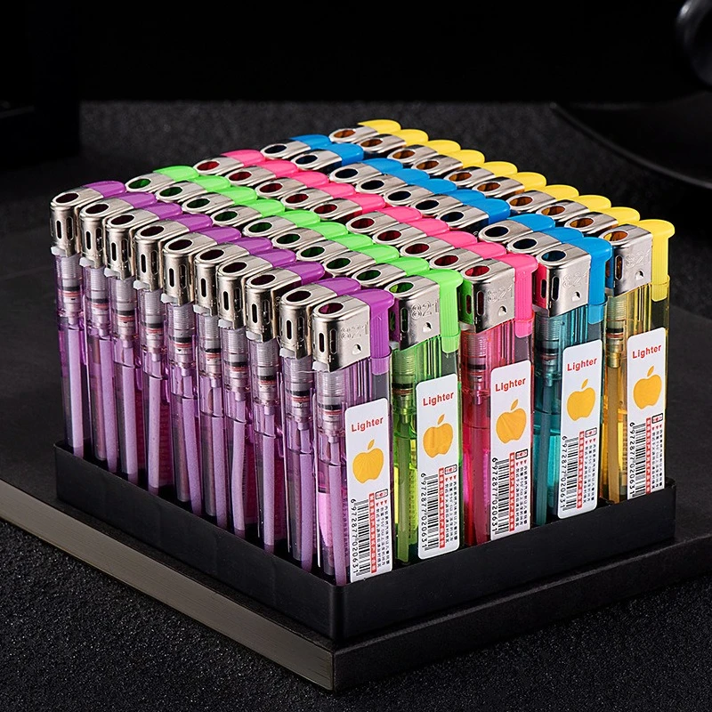 Accendino a fiamma aperta in plastica usa e getta trasparente Negozio per la casa Negozio super piccolo Strumenti per fumatori all'ingrosso Accendisigari