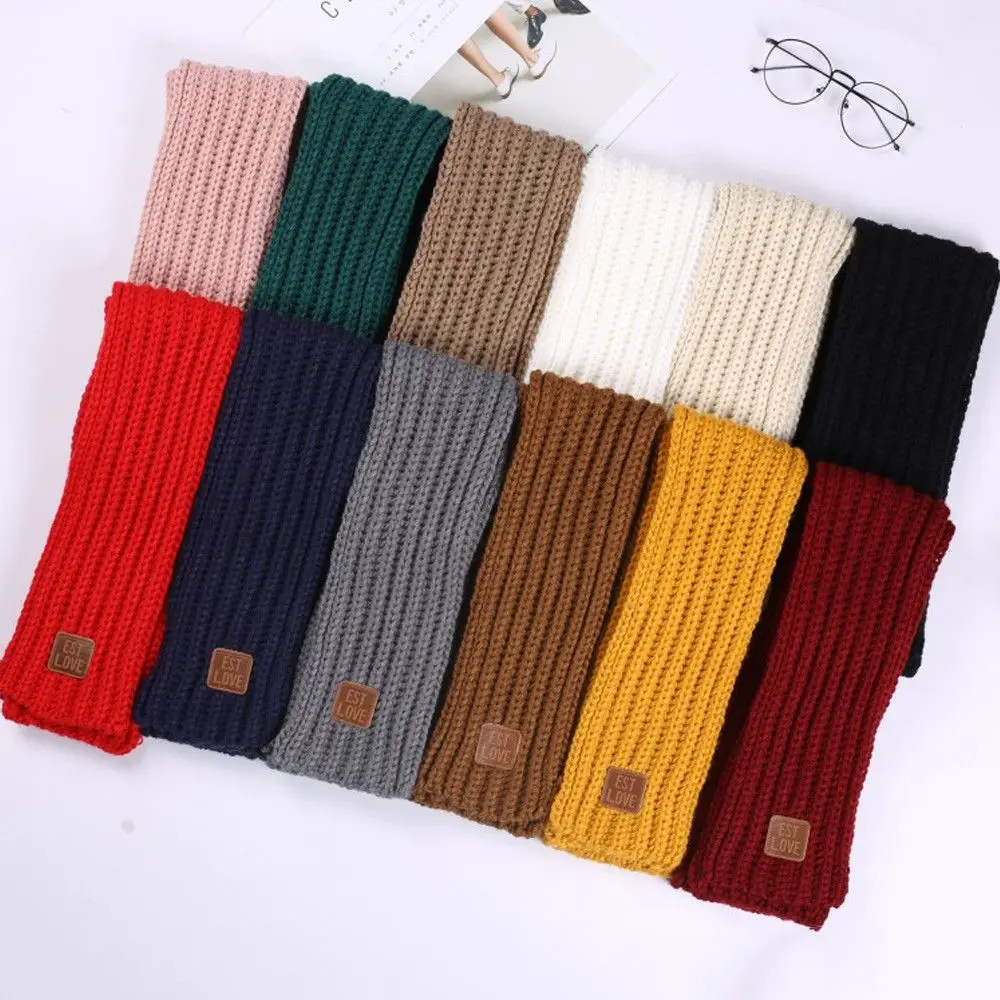 Fashion Warm Kids Scarf Soft Outdoor Neck Warmer Thick Winter Knitted Scarf Baby Boys Girls