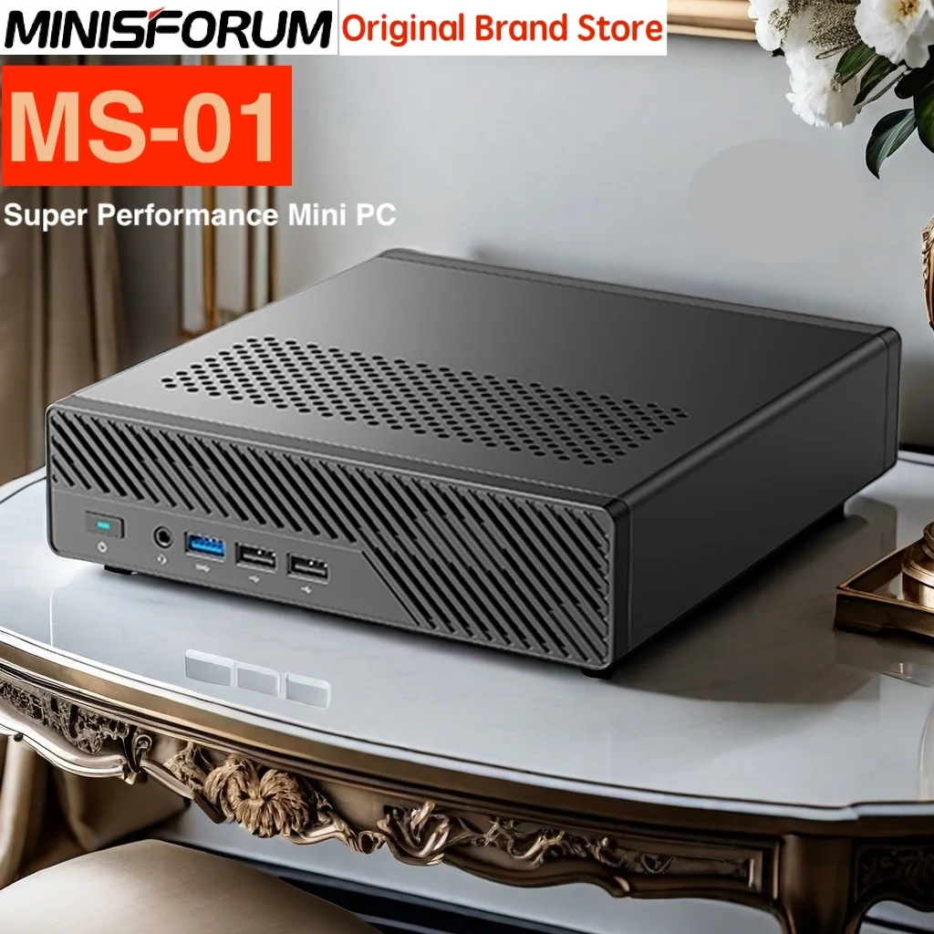 Original Minisforum MS-01 Mini PC Intel Core i5/i9 CPU Windows11 WiFi 6,vPro Enterprise Support  DDR5 5200Mhz Ethernet Gaming PC