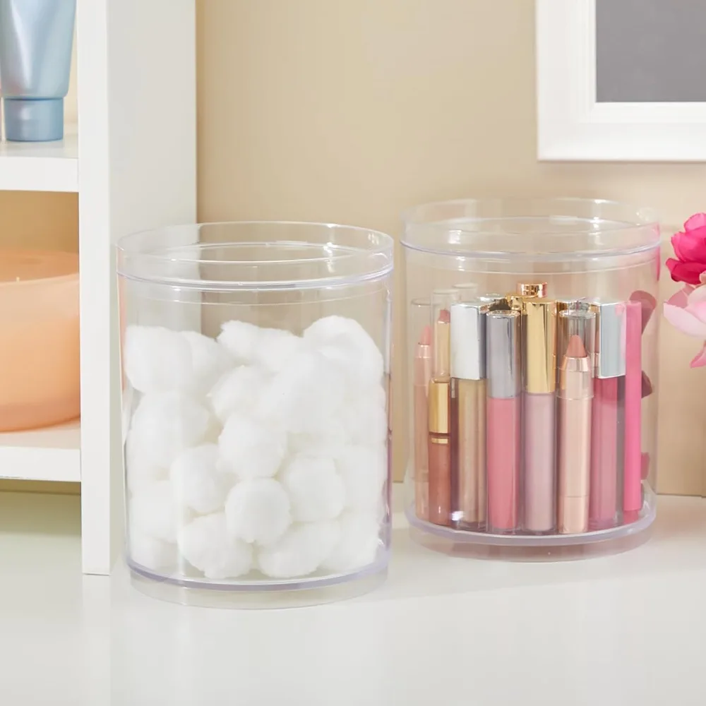 Stackable Clear Plastic Scrunchie Holder Set of 2 - Vanity Organizer for Hair Accessories & Beauty Supplies view 3