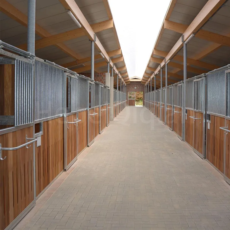 Height 2.2 m Equine Buildings Horse Stable Stall Panels Steel Racing Bamboo Swing Door Hot Dipped Galvanized Horse Stable Fronts