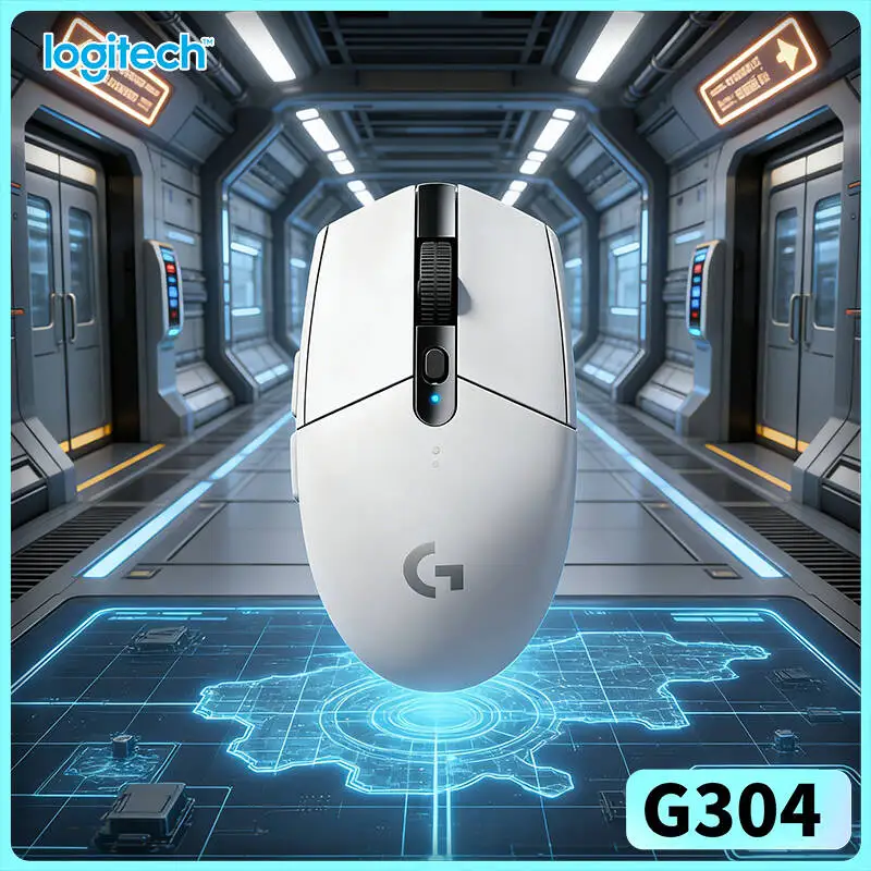 Mouse Sem Fio Logitech G304 com Tecnologia LIGHTSPEED, Sensor HERO de 12000 DPI, Resposta de 1ms, Bateria com Duração de 9 Meses, Ideal para Gamers e 