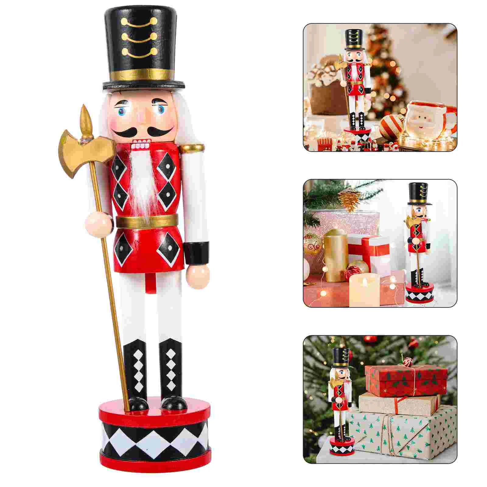 

Standing Drum Nutcracker Xmas Gift Christmas Decor Dining Table Office Decoration Nutcrackers Decorations Wood