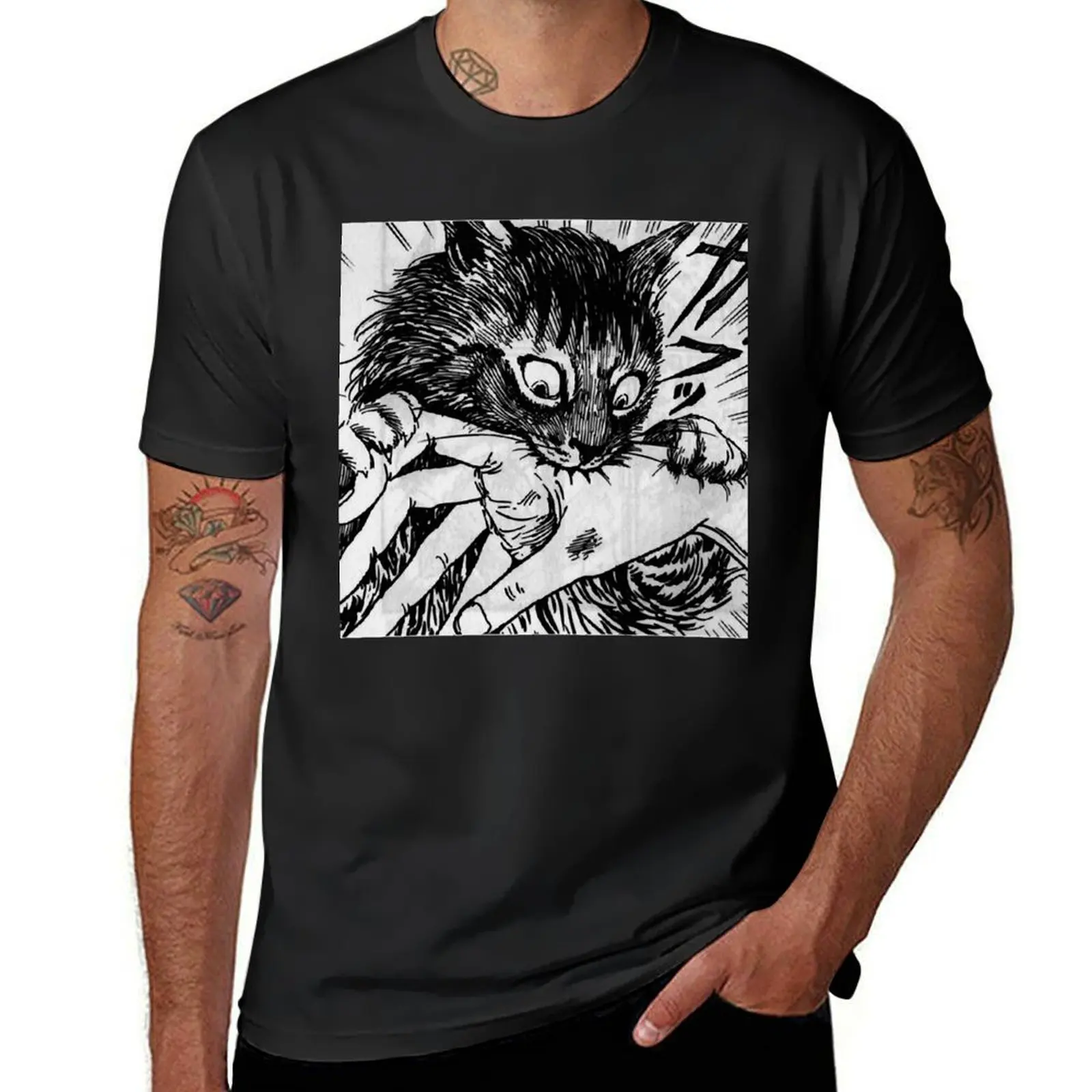 

Cat Bite Hand Classic . T-Shirt oversize t-shirts man oversized graphic tee T-shirts man anime shirts men