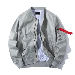 Jaqueta bomber de beisebol masculina, casacos monocromáticos, casaco MA, tamanho grande, S-8XL 7XL, moda para primavera e verão, nova, 2024