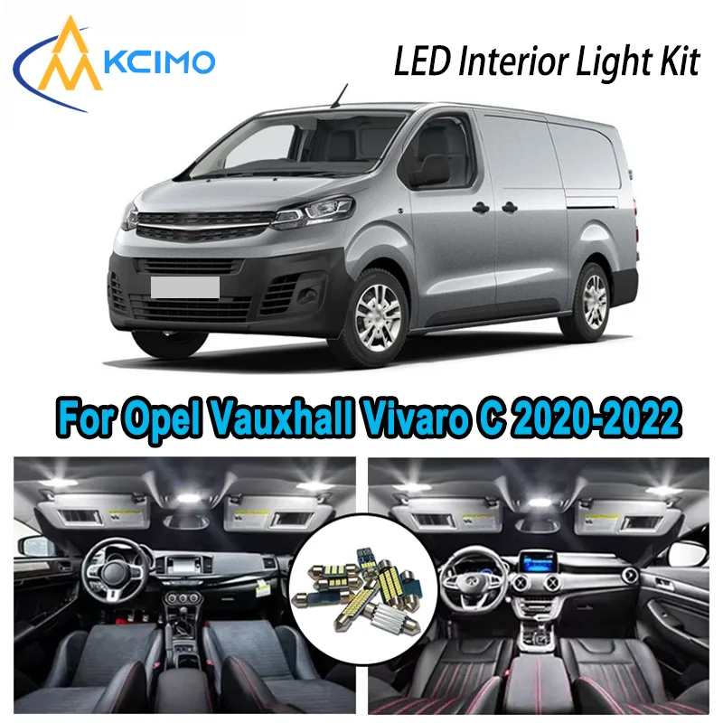 

High-Quality LED Interior Kit for Opel Vauxhall Vivaro C 2020-2022 2021 2022 Premium Error-Free Dome Map Trunk Automotive Lamps